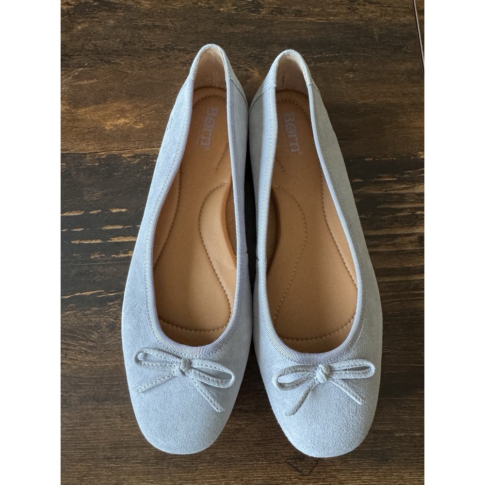 Born® ~ 10 US  ~ NEW Excellent Brin Ballet Flats ~ Grey ~ Comfort Walking Office